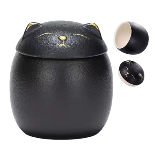 Dioeazh Katzenurne Für Asche | Süße Keramik Urne Für Katze Aschebewahrung | Dekorative Gedenk Aufbewahrungsbox Für Kamin Kaminsims Tisch Mit Haarschleife Pfotenabdruck Gipsabguss Dioeazh Katzenurne Für Asche | Süße Keramik Urne Für Katze Aschebewahrung | Dekorative Gedenk Aufbewahrungsbox Für Kamin Kaminsims Tisch Mit Haarschleife Pfotenabdruck Gipsabguss von Dioeazh