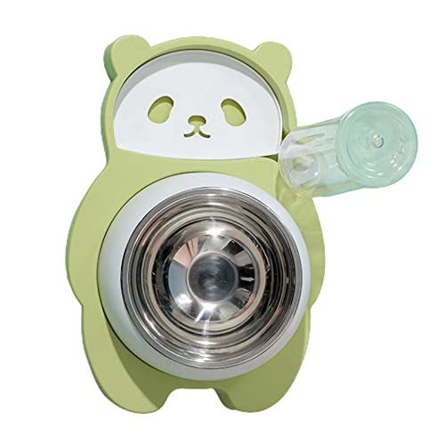 Hundenapf erhöht, für Futternäpfe mit abnehmbarem Ständer, 2-in-1, automatischer Futterspender für Haustiere, mit Wasserbrunnen, Grün/Grau von Diogeynu