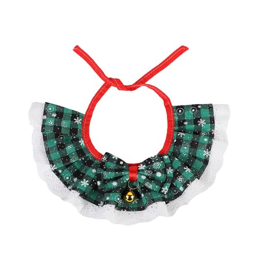 Speichelhandtuch für Haustiere mit Weihnachtsdruck, buntes Halsband mit kleinen Glocken, verstellbare Halsbekleidung, Welpenhalsband, Zubehör, Speicheltuch, Haustiere, saugfähig, Weihnachten von Diogeynu