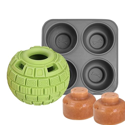Interaktives Hundespielzeug für Leckerlis – Interaktives Hundespielzeug mit 4 Mulden Silikonschalen – Einfrieren von Hunde-Puzzle, Leckerli-Dosierball, langsames Lebensmittel-Trainingsspielzeug für Interaktives Hundespielzeug für Leckerlis – Interaktives Hundespielzeug mit 4 Mulden Silikonschalen – Einfrieren von Hunde-Puzzle, Leckerli-Dosierball, langsames Lebensmittel-Trainingsspielzeug für von Dirfuny
