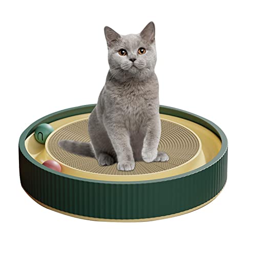 Katzenkratzbaum mit Kugel, Wellpappe Kratzpad Rund Katzenkratzliege Lounge Bett, Langlebiges Recyclingbrett für Möbelschutz, Katzentraining Spielzeug Katzenkratzbaum mit Kugel, Wellpappe Kratzpad Rund Katzenkratzliege Lounge Bett, Langlebiges Recyclingbrett für Möbelschutz, Katzentraining Spielzeug von Dirfuny