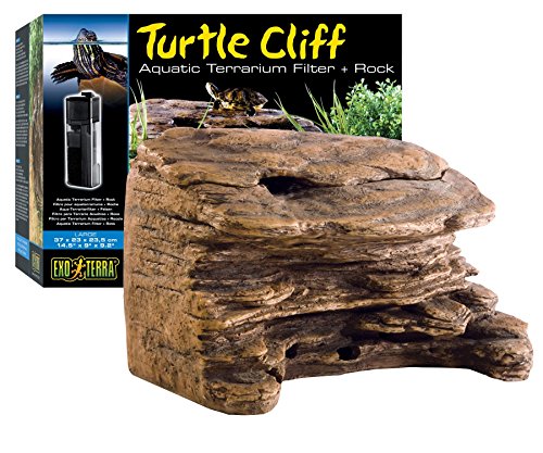 Exo Terra Turtle Cliff, Aqua-Terrarien Filter und Felsen in einem, idealer Wärme- oder Landbereich für Tiere, die nicht nur im Wasser leben, groß von Exo Terra
