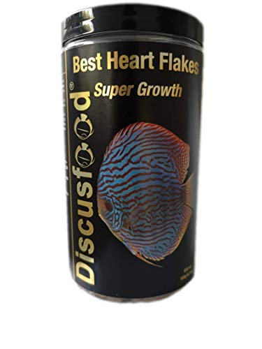 Best Heart Flakes Super Growth 830ml Premium Fischfutter,Flockenfutter,Rinderprotein mit Vitaminen und Mineralien,alle Zierfisch,speziell auch für Diskus oder Welse,unterstützt das Wachstum von Discusfood