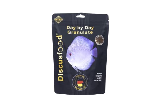 Day by Day Discus Granulat 230g, Hauptfutter, Fisch-Futter für Diskus, Alleinfutter deckt den täglichen Bedarf, für alle Arten von Zierfischen von Discusfood