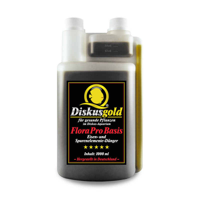 Diskusgold FloraPro Basis: Basisdünger (Eisen und Spurenelemente) für üppigen Pflanzenwuchs (1000ml) von Diskusgold