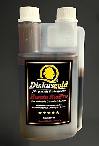 Diskusgold Humin BioPro 500ml Flüssig-Wasseraufbereitung für Aquarien, insbesondere für Diskusfische, Aquarienpflege, Diskusfischpflege, Wasserbehandlung von Diskusgold