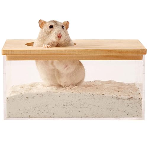 Disnace Sandbad Hamster, Haustier Badewanne, Hamster Toilette, Abnehmbarer Hamster, Sand Badezimmer, Behälter Kleintier Sauna Sandkasten für Hamster Meerschweinchen Frettchen Gerbil Chinchilla (M) von Disnace