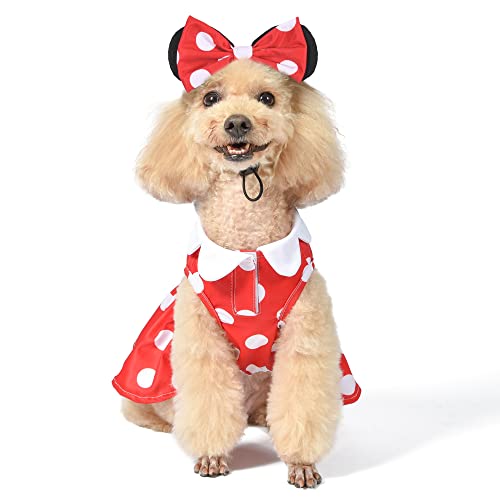 Disney for Pets Minnie Mouse Halloween Kostüm für Hunde - Medium | Disney Halloween Hund Kostüme Lustige Haustier Kostüme | Offiziell Lizenziertes Disney Hund Halloween Kostüm von Disney for Pets