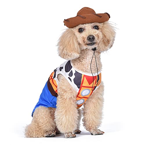 Disney for Pets Halloween Toy Story Woody Kostüm, Größe S, Cowboy-Hundekostüm von Toy Story, Halloween-Kostüme für Hunde, offiziell Lizenziertes Disney-Hunde-Halloween-Kostüm, Mehrfarbig von Disney for Pets