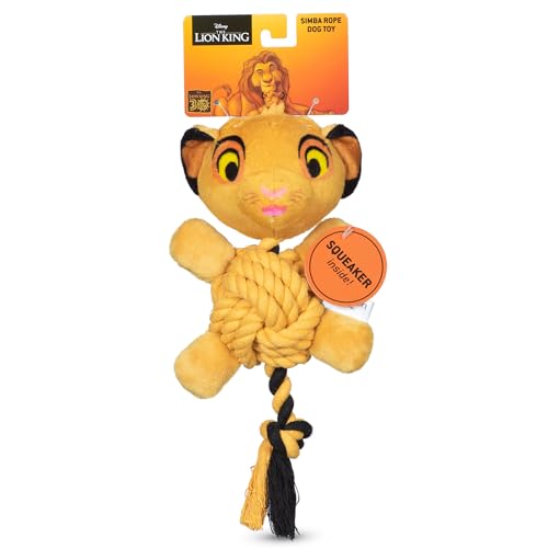 Disney for Pets Der König der Löwen Simba Knotenseil Haustierspielzeug mit Quietscher, 22,9 cm, Disney-Hundespielzeug, Seilspielzeug für Hunde, inspiriert von Simba vom König der Löwen von Disney