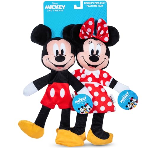 Disney for Pets Mickey Mouse & Minnie Mouse Plüsch-Quietscher mit knisterndem Flattie-Körper, Hundespielzeug-Set, Disney-Hundespielzeug, Plüsch-Quietschspielzeug für Hunde, inspiriert von Mickey Maus, Disney for Pets Mickey Mouse & Minnie Mouse Plüsch-Quietscher mit knisterndem Flattie-Körper, Hundespielzeug-Set, Disney-Hundespielzeug, Plüsch-Quietschspielzeug für Hunde, inspiriert von Mickey Maus, von Disney