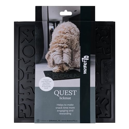 District 70 Quest Schleckmatte für Hunde - 28 x 28 cm - Dark Grey von District 70
