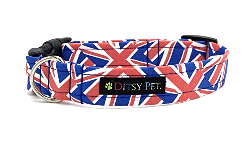 Hundehalsband, Union Jack, Platin von Ditsy Pet.