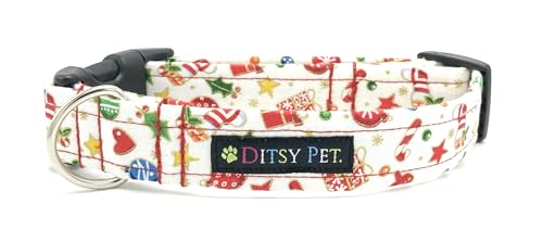 Weihnachtliches Hundehalsband, Größe L von Ditsy Pet.