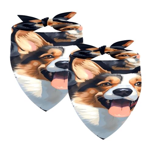 Hundehalstuch, waschbar, Dreieckstuch, Halstuch, Halstuch, Zubehör für kleine, mittelgroße und große Mädchen, Jungen, Welpen, Katzen, Corgi-Hunde, 2 Stück Hundehalstuch, waschbar, Dreieckstuch, Halstuch, Halstuch, Zubehör für kleine, mittelgroße und große Mädchen, Jungen, Welpen, Katzen, Corgi-Hunde, 2 Stück von Diusye