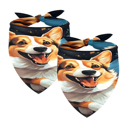 Hundehalstuch, waschbar, Dreieckstuch, Halstuch, Halstuch, Zubehör für kleine, mittelgroße und große Mädchen, Jungen, Welpen, Katzen, Corgi-Hunde, 2 Stück Hundehalstuch, waschbar, Dreieckstuch, Halstuch, Halstuch, Zubehör für kleine, mittelgroße und große Mädchen, Jungen, Welpen, Katzen, Corgi-Hunde, 2 Stück von Diusye