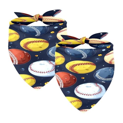 Hundehalstücher, waschbar, Dreieckstuch, Halstuch, Halstuch, Zubehör für kleine, mittelgroße und große Mädchen, Jungen, Welpen, Katzen, Baseball, 2 Stück von Diusye
