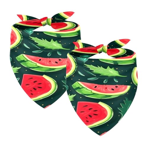 Hundehalstücher, waschbar, Dreieckstuch, Halstuch, Halstuch, Zubehör für kleine, mittelgroße und große Mädchen, Jungen, Welpen, Katzen, Sommerfrucht, süße Wassermelone, 2 Stück Hundehalstücher, waschbar, Dreieckstuch, Halstuch, Halstuch, Zubehör für kleine, mittelgroße und große Mädchen, Jungen, Welpen, Katzen, Sommerfrucht, süße Wassermelone, 2 Stück von Diusye