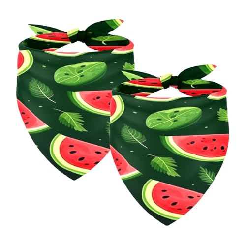 Hundehalstücher, waschbar, Dreieckstuch, Halstuch, Halstuch, Zubehör für kleine, mittelgroße und große Mädchen, Jungen, Welpen, Katzen, Sommerfrucht, süße Wassermelone, 2 Stück Hundehalstücher, waschbar, Dreieckstuch, Halstuch, Halstuch, Zubehör für kleine, mittelgroße und große Mädchen, Jungen, Welpen, Katzen, Sommerfrucht, süße Wassermelone, 2 Stück von Diusye