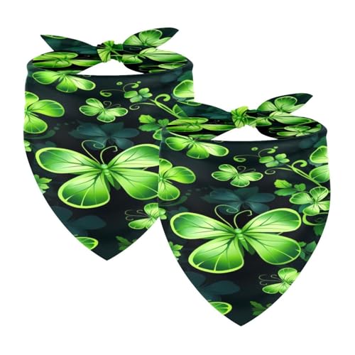 Hundehalstücher, waschbar, Dreieckstuch, Halstuch, Halstuch, Zubehör für kleine, mittelgroße und große Mädchen, Jungen, Welpen, Katzen, St. Patrick's Day, 2 Stück von Diusye