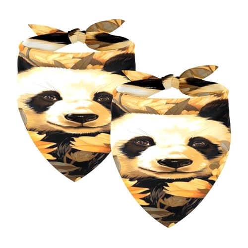 Hundehalstücher, waschbar, Dreieckstuch, Halstuch, Zubehör für kleine, mittelgroße und große Mädchen, Jungen, Welpen, Katzen, cleverer Panda, Baby, 2 Stück von Diusye