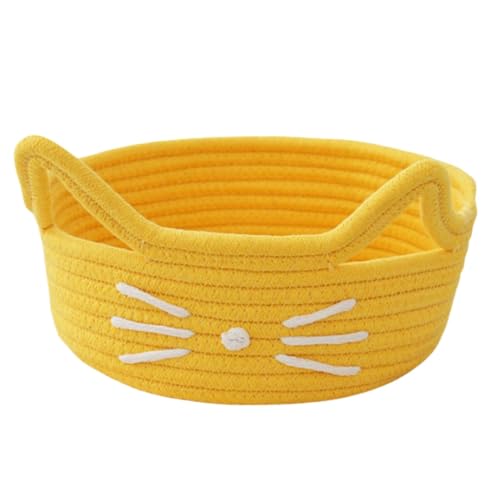 Katzen-Aufbewahrungskorb, Katzenspielzeug-Organizer-Korb, gewebter Katzenkorb mit Ohren, einfache Aufbewahrung, 23 cm, Gelb/Blau, für Spielzeug, Handtücher, Wäsche und mehr Katzen-Aufbewahrungskorb, Katzenspielzeug-Organizer-Korb, gewebter Katzenkorb mit Ohren, einfache Aufbewahrung, 23 cm, Gelb/Blau, für Spielzeug, Handtücher, Wäsche und mehr von Diuyzoc