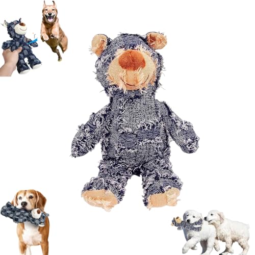 Dotmalls Robust Bear, Indestructible Robust Bear Dog Toy, 2023 Newest Dog Animals Chew Toy, Durable Squeaky Chew Toy for Small ＆ Large Dogs (Blue,22cm/8.66inch) von Diveck