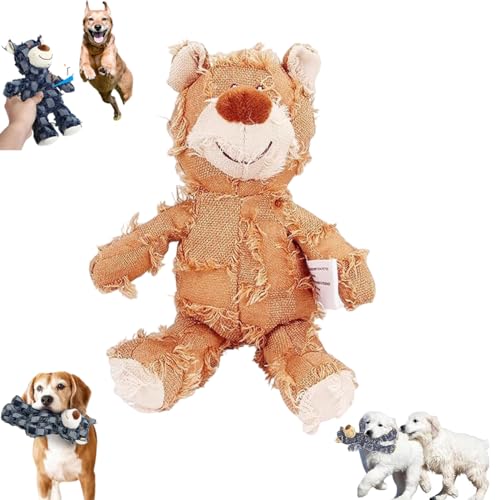 Dotmalls Robust Bear, Indestructible Robust Bear Dog Toy, 2023 Newest Dog Animals Chew Toy, Durable Squeaky Chew Toy for Small ＆ Large Dogs (Brown,22cm/8.66inch) von Diveck