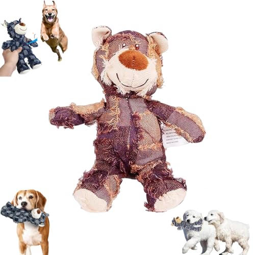 Dotmalls Robust Bear, Indestructible Robust Bear Dog Toy, 2023 Newest Dog Animals Chew Toy, Durable Squeaky Chew Toy for Small ＆ Large Dogs (Purple,22cm/8.66inch) von Diveck