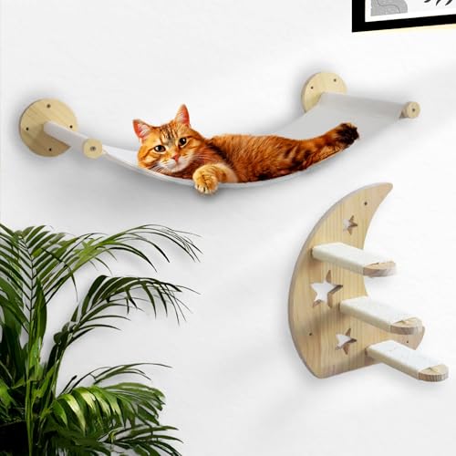 Diway - Katzen-Wandregal Hängematte Katzenregal - Katzenwandmöbel - Katzenwandhängematte für große Katzen - Katzenwandbett - Katzenhängematte für die Wand - Wandmontierte Katzenregale - von Diway