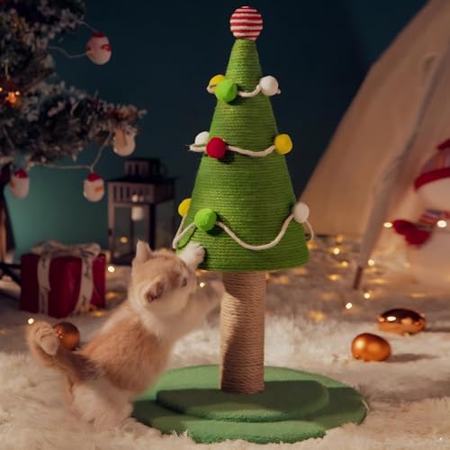 Diyeeni Weihnachtsbaum-Katzenkratzbaum, Kleine Katzenaktivität, Sisal-Kletterbaum, Weihnachtsbaum-Stil, Kitty-Kratzbaum, Katzenspielzeug, Weihnachtsdekoration, (Groß: 40 x 65 cm / 15,7 x Diyeeni Weihnachtsbaum-Katzenkratzbaum, Kleine Katzenaktivität, Sisal-Kletterbaum, Weihnachtsbaum-Stil, Kitty-Kratzbaum, Katzenspielzeug, Weihnachtsdekoration, (Groß: 40 x 65 cm / 15,7 x von Diyeeni