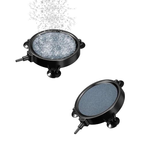 2 Stück 10,2 cm Scheiben Luftstein Bubble Diffusor Fish Tank Bubbler mit Saugnäpfen Belüfter Diffusor Runde Luftstein Kit für Hydrokultur Aquarium Aquarium Luftpumpe von diyfixlcd
