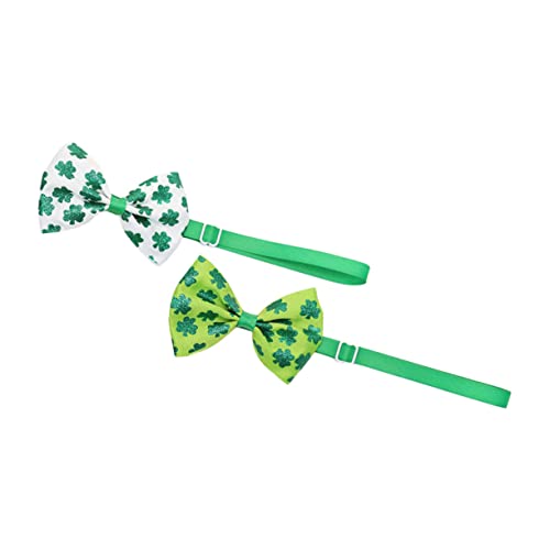 2 x Fliege St. Patricks Day Hundehalsband Kleeblatt Hund Fliege Katze Schleife Halsband verstellbar Welpenhalsband Hund von diyfixlcd