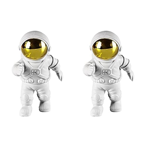 Diyfixlcd Aquariumdekoration, schwimmend, Kunstharz, Astronauten-Design, goldfarben, 2 Stück von diyfixlcd