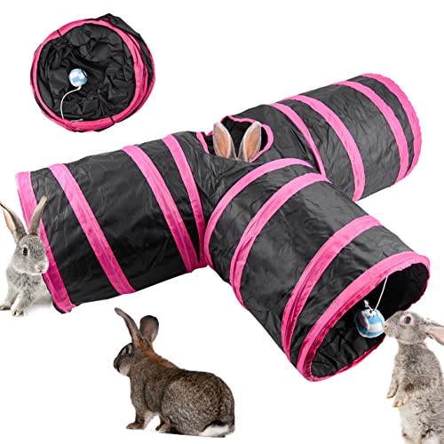 Diyfixlcd Bunny Tunnels Cat Tube Collapsible 3 Way Rabbit Tunnels for Indoor Bunnies Bunny Hideout Small Animal Tunnel Tubes Hideout Extra Hideaway Toys Rabbits Bunny Guinea Pigs Kitty von Diyfixlcd
