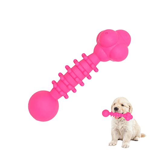 Diyfixlcd Quietschender Kauspielzeug für Hunde, aus Naturkautschuk, interaktives Einzelhantel-Quietschstab für kleine Hunde, aggressive Kauer, Welpen von Diyfixlcd
