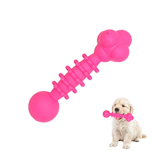 Diyfixlcd Quietschender Kauspielzeug für Hunde, aus Naturkautschuk, interaktives Einzelhantel-Quietschstab für kleine Hunde, aggressive Kauer, Welpen von diyfixlcd
