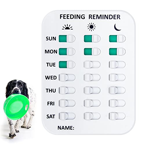 Hundefütterungserinnerung, magnetisch, 3 Mal am Tag, feste Befestigung für Haustierfütterung, Erinnerung zur Vermeidung von Überfütterung, Katzenfütterungserinnerung, Diagramm mit Magneten, Titeln und von Diyfixlcd