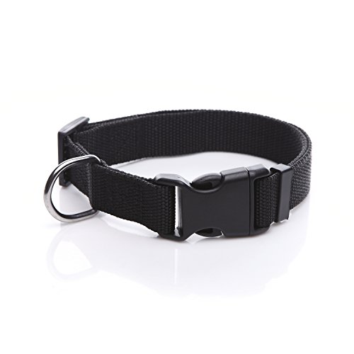 Verstellbares Nylon-Hundehalsband, langlebiges Haustierhalsband, 2,5 cm, 1,9 cm, 1,6 cm breit, für große, mittelgroße und kleine Hunde, Schwarz, Größe L (2,5 x 40,6–58,4 cm) von Diyfixlcd