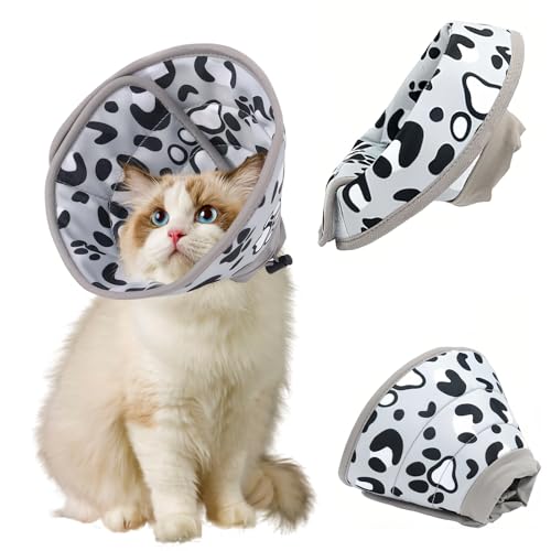 Diyxisk Halskrause Katze,Katzenkragen Leckschutz Weich Katzen Halskrause Nach Op Einstellbarer Halskrause Katze Halsband,Cone Nach Operation und Verletzungen für Hunde und Katzen (Größe M) von Diyxisk