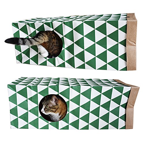 Dizie Spielzeug-Tunnel-Tasche aus Papier, faltbar, für Kätzchen, für Haustiere, Haustiere von Dizie