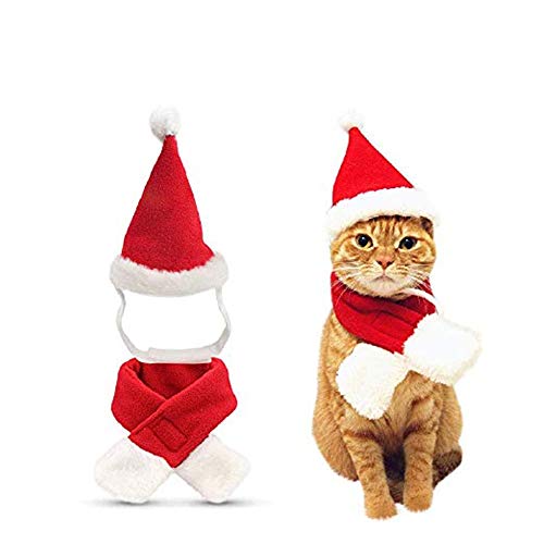 Dizie Weihnachtskleid für Hunde, Katzen, Hase, Neu, Weihnachtskostüm, Haustiere, Katzen und Welpen, Weihnachten, klassisch, Dress Up, Schal, Weihnachtsmütze von Dizie