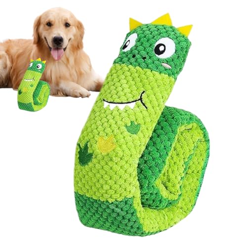 Djowyh Hundequietschende Spielzeug, Hundespielzeug Aggressive | Ausgestopfte Hundespielzeug für Aggressive - Soft Squeaker Dinosaur Bunny Plüschpuppe, interaktiv von Djowyh