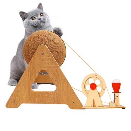 Djowyh Katzen Kratzball Spielzeug | Kratzball Aus Sisal | Interaktives Katzenspielzeug Mit Handkurbel Und Integrierter LED Beleuchtung Für Spielspaß Drinnen Draußen Wohnung Wohnzimmer Terrasse Haus Djowyh Katzen Kratzball Spielzeug | Kratzball Aus Sisal | Interaktives Katzenspielzeug Mit Handkurbel Und Integrierter LED Beleuchtung Für Spielspaß Drinnen Draußen Wohnung Wohnzimmer Terrasse Haus von Djowyh