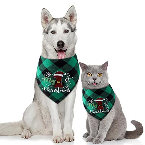 Weihnachten Bandana für Hund Kopftücher Hundehalstuch Dreieckstuch für Kleine, Mittelgroße und Große Hunde Katzen (C) von Dkings