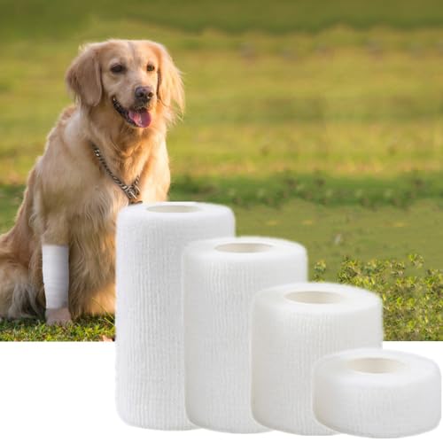 4 Stück Tierarzt-Bandagen, kohäsive Haustier-Bandagen, wasserdichte Haustier-Bandage, verhindert das Lecken von Wunden, 4 Größen für verschiedene Teile, atmungsaktiv, flexibel, für Hund, Pferd, Katze, 4 Stück Tierarzt-Bandagen, kohäsive Haustier-Bandagen, wasserdichte Haustier-Bandage, verhindert das Lecken von Wunden, 4 Größen für verschiedene Teile, atmungsaktiv, flexibel, für Hund, Pferd, Katze, von Dlmlemu