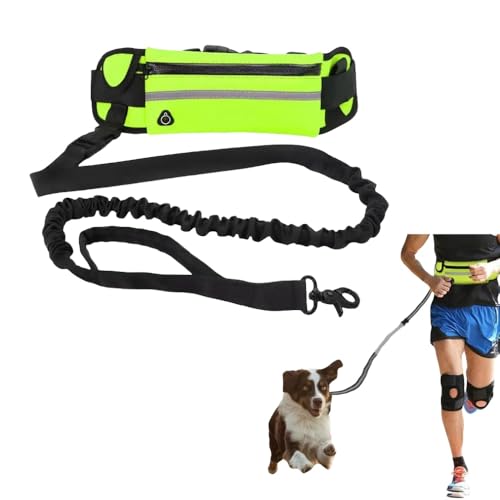 Fluoreszierende Haustier-Hüfttasche für den Außenbereich, reflektiert Licht am Morgen, Abend oder Nacht, freihändige Hundeleine mit großer Bauchtasche für Tiernahrung, Wasserflasche, professionelle von Dlmlemu
