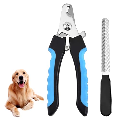 DmDoyy Krallenschere Für Hunde Und Katzen Mit Nagelfeile, Edelstahl Krallenzange, Profi Krallenschere Mit Sicherheitsschutz, Haustiere Nagelknipser Groß Für Alle Rassen (klein, Mittelgroß, Groß) von DmDoyy