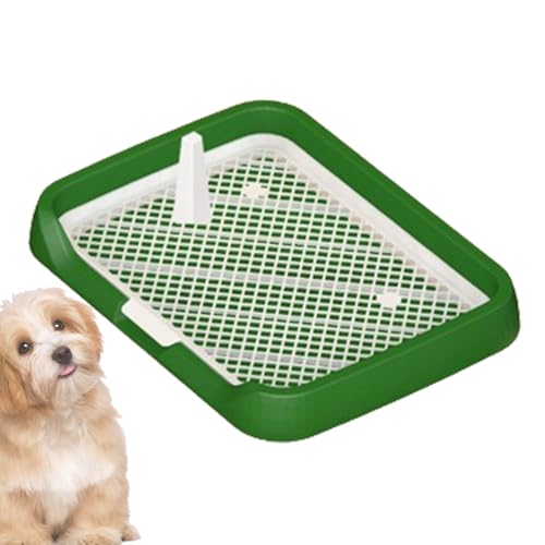 Dmuzsoih 47 x 36 x 5,5 cm Töpfchen-Tablett, flaches Töpfchen-Tablett, Urinierunterlage, Hundetrainingstoilette, Toilette, Welpennetz mit abnehmbarer Säule, rutschfestes Netz-Training für den von Dmuzsoih