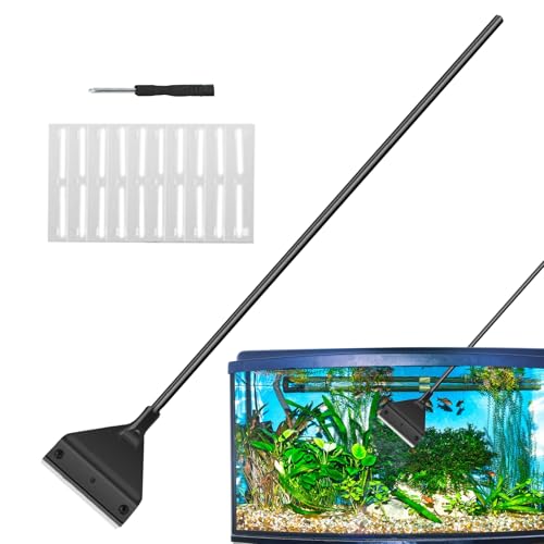 Dmuzsoih Aquarium Scheibenreiniger,Fischbecken Reiniger Mit Langem Griff | Scheuerwerkzeug Für Aquarien Terrarien & Teiche Haustierbedarf von Dmuzsoih